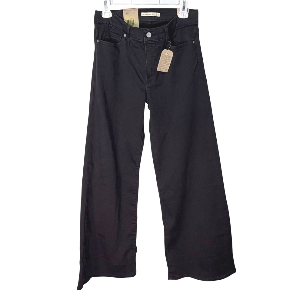 Levis 318 Shaping Wide Leg Jeans Darkest Sky Indigo High Rise Stretch 30 Womens - Picture 6 of 10
